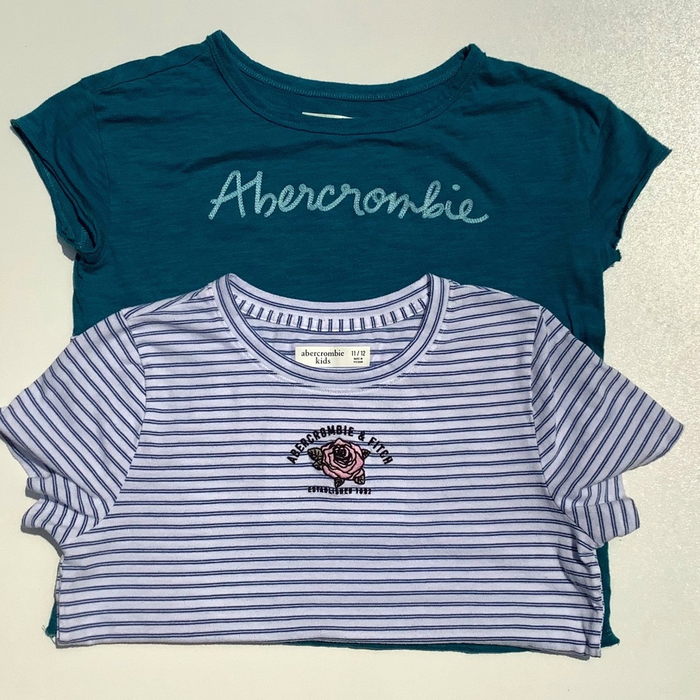 Two Abercrombie girls logo tees